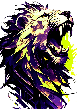 Roaring Lion Head Illustration