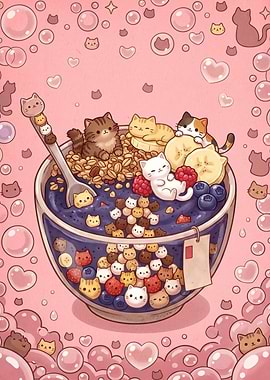 Cute Cat Cereal Bowl