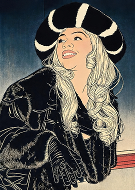 Woman in Fur Coat and Hat