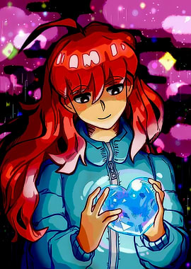 Girl Holding a Glowing Heart