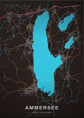 Ammersee Map Poster