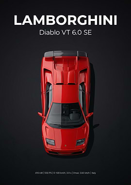 Lamborghini Diablo VT 6.0 SE Top View