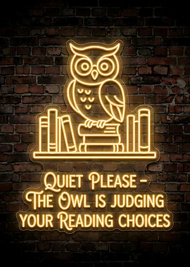 Owl Reading Neon Sign