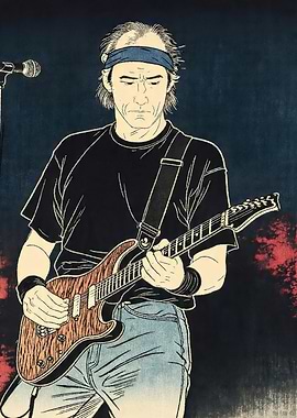 Musician Playing Guitar on Stage