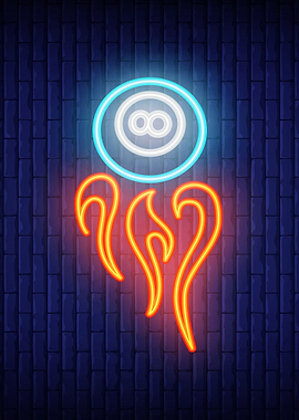 Neon Infinity Symbol and Flames