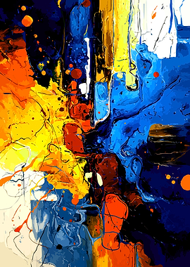 Vibrant Abstract Splatter Painting