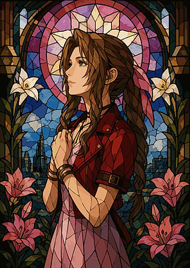 Aerith Gainsborough Stained Glass Art
