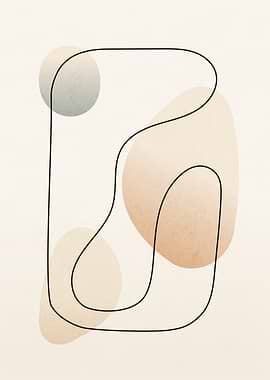Fluid Lines Harmony - Minimalist Boho Organic Art