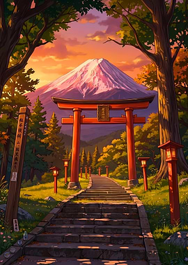 Mount Fuji Torii Gate Path