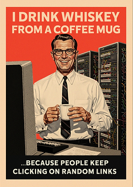 Drink Whiskey From A Coffee Mug Vintage Tech Support
