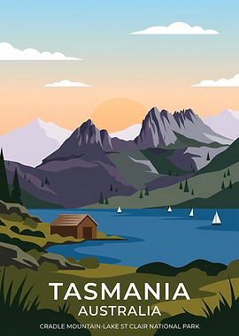 Tasmania Australia National Park Poster