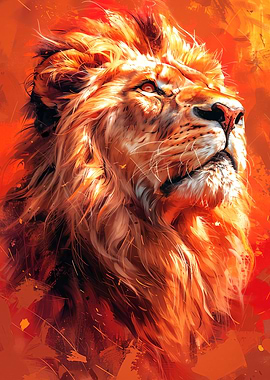 Fiery Lion Portrait