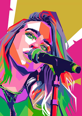 Billie Eilish Pop Art Portrait