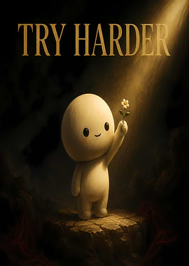 Cute character with flower and inspirational text