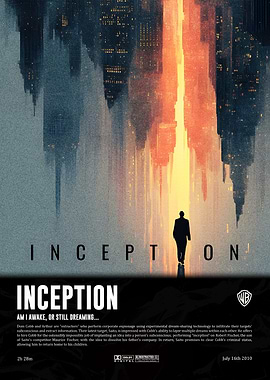 Inception : Silhouetted Movie Poster