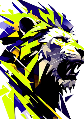 Abstract Lion Roaring