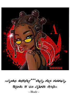 Anime Girl with Sunglasses and Buns