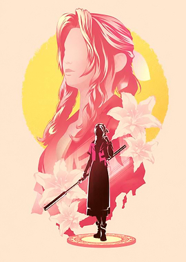 Aerith Gainsborough Silhouette poster