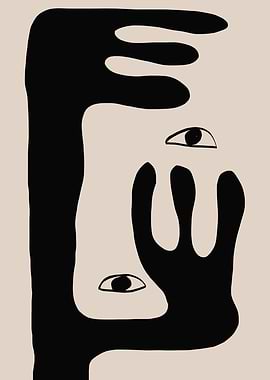 Abstract Face with Eyes