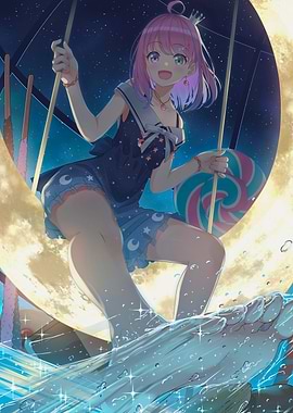 Girl on Moon Swing