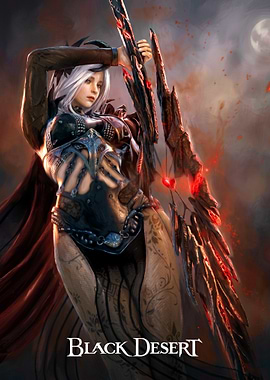 Black Desert Warrior with Glowing Sword