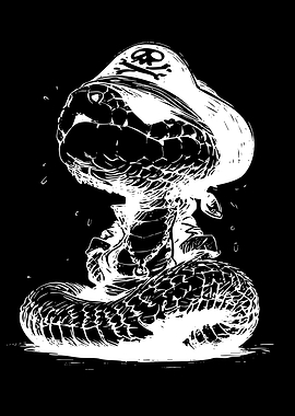 Pirate Snake with Jolly Roger Hat
