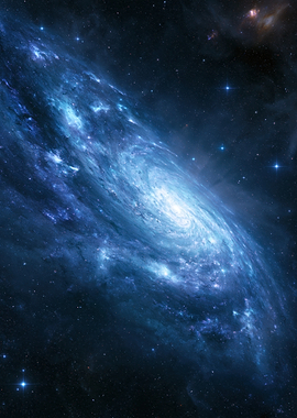 Vibrant Blue Spiral Galaxy