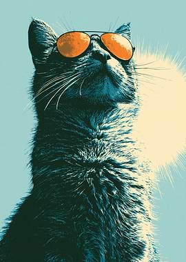 Cool Cat Wearing Sunglasses