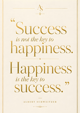 Albert Schweitzer quote on success and happiness