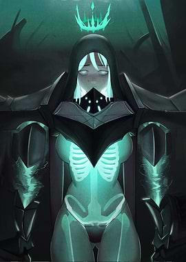 Ethereal Knight with Glowing Skeleton