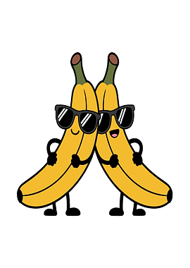 Two cool bananas wearing sunglasses