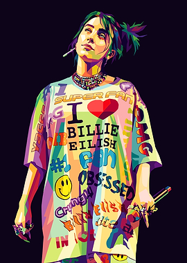 Billie Eilish Pop Art Portrait