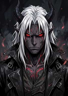Demonic Warrior with Red Eyes