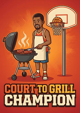 Basketball Player Grilling Champion