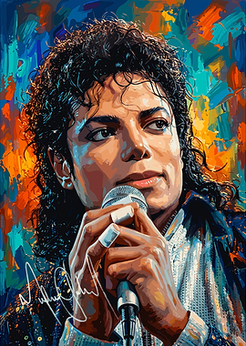 Michael Jackson with Microphone