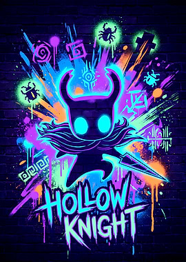 Hollow Knight Neon Graffiti Art