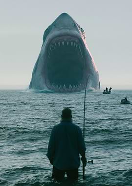 Giant Shark Attacks Fishermen