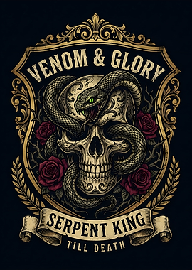 Skull Snake Roses Venom & Glory Serpent King