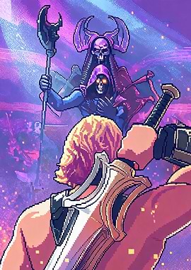 He-Man vs. Skeletor Pixel Art