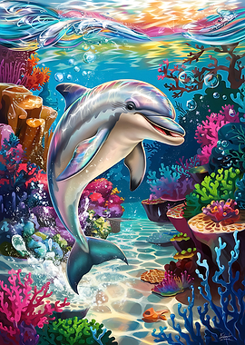 Dolphin in a Coral Reef
