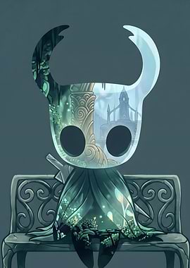 Hollow Knight Character on Bench