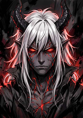 Demonic Warrior with Glowing Eyes