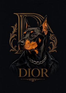 Doberman in Dior Jacket
