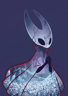 Hollow Knight Hornet with Celestial Landscape