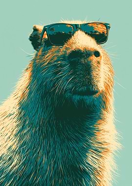 Cool Capybara Wearing Sunglasses