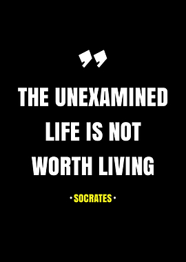 Socrates quote on black background