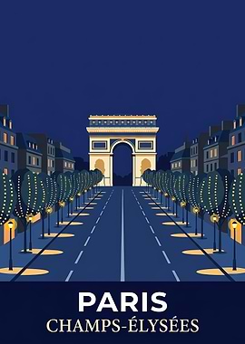 Paris Champs-Élysées at Night