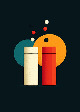 Minimalist Thermos Bottles with Abstract Background