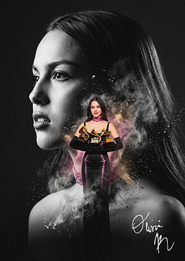 Olivia Rodrigo with Grammy Awards
