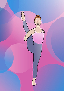 Woman in Yoga Pose Bird of Paradise
